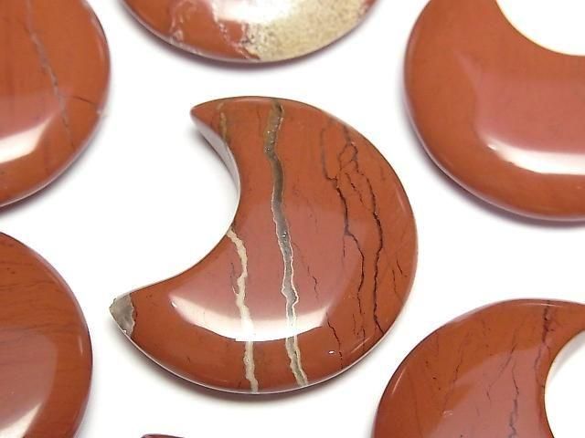 Roter Jaspis Mondmotiv 32x28mm 2 Stück