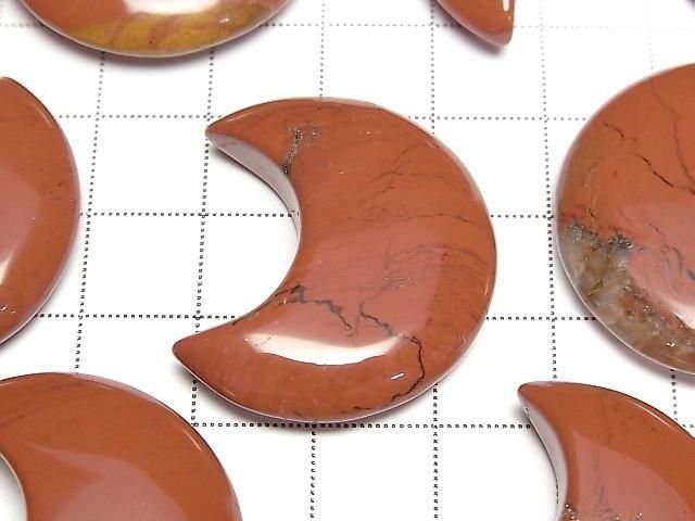 Roter Jaspis Mondmotiv 32x28mm 2 Stück