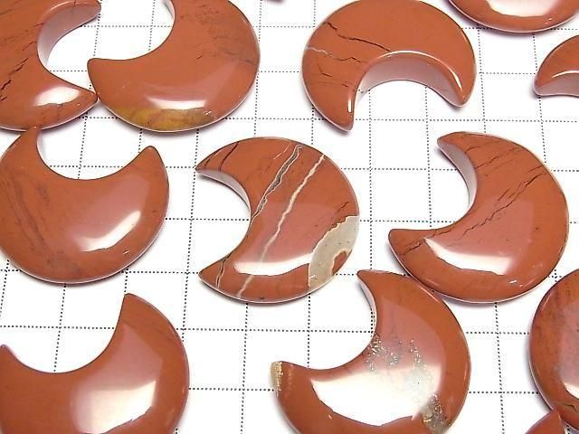Roter Jaspis Mondmotiv 32x28mm 2 Stück