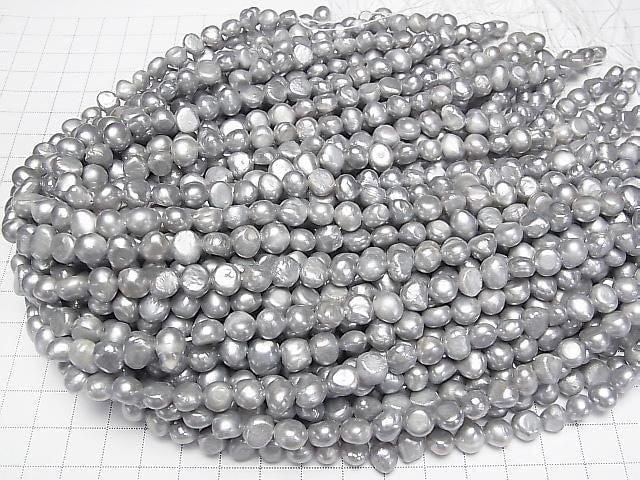 Süßwasserperle AA Kartoffel -Barock 8-9mm Silber 1strang Perlen (ca. 14 Zoll/34 cm)