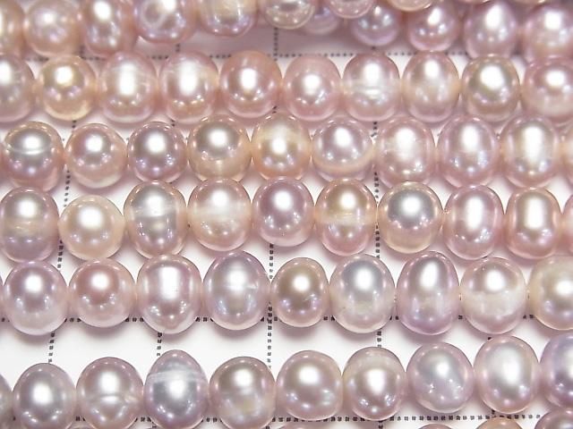 Fresh Water Pearl AA+ Potato 7-7.5mm Natural Color Classic Pink-Lavender 1 Strand Beads (approx. 14 inch/34 cm)