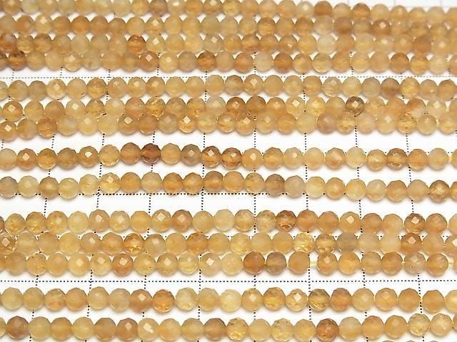Hochwertig! Citrin AA+ facettierte runde 4mm 1Strang Perlen (ca. 15 Zoll/37 cm)