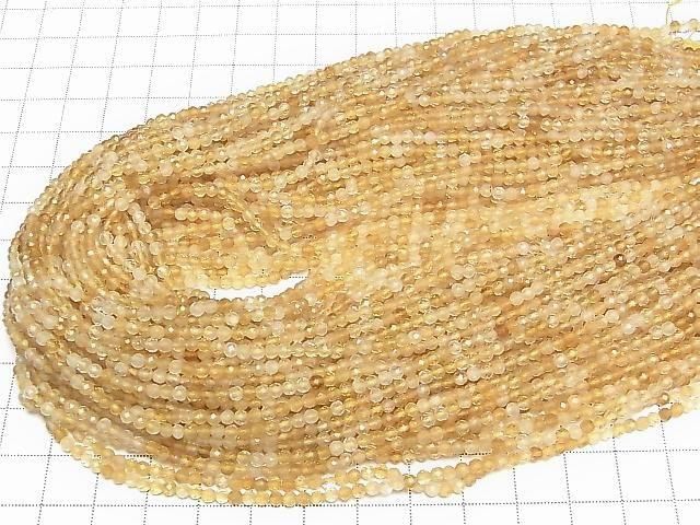 Haute qualité ! Citrine AA+ facettée ronde 3mm 1fil de perles (environ 15 pouces/37cm)