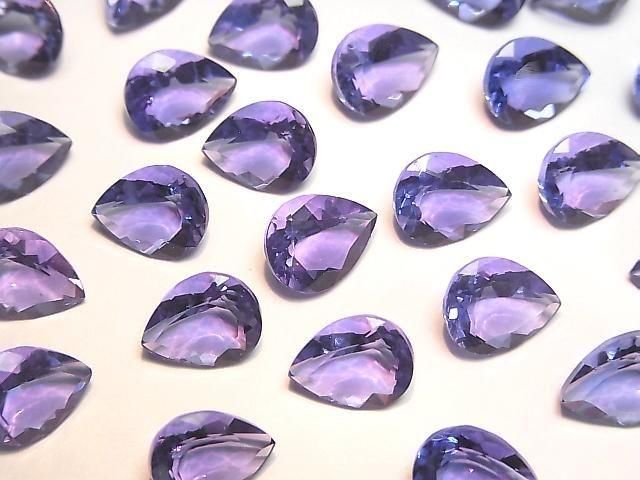 Hochwertig! Farbwechselnde Fluorit AAA lose Steine Birnenform facettiert 9x7mm 1Stück