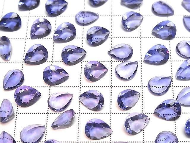 Hochwertig! Farbwechselnde Fluorit AAA lose Steine Birnenform facettiert 9x7mm 1Stück