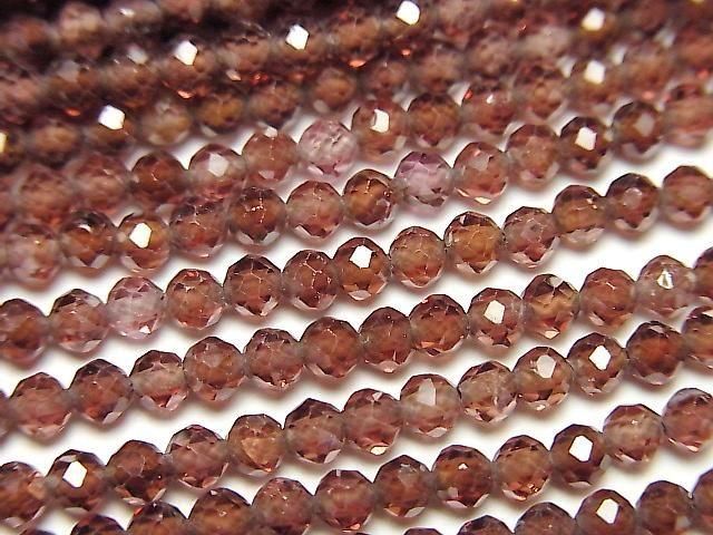 Hochwertig! Champagnergranat AAA- facettierte runde 3mm 1Strang Perlen (ca. 15 Zoll/37 cm)