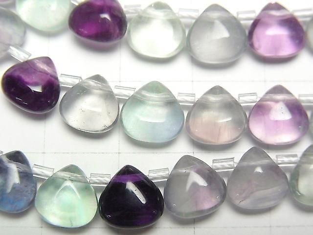 Multicolor Fluorit AA+ Kastanie (glatt) 8x8mm 1Strang Perlen (ca. 7 Zoll/18 cm)