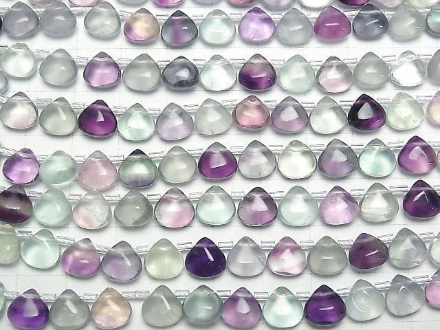 Multicolor Fluorit AA+ Kastanie (glatt) 8x8mm 1Strang Perlen (ca. 7 Zoll/18 cm)