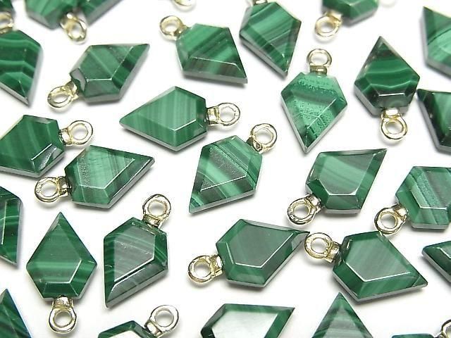 Malachit Pfeilspitze 9x7mm Charm 2Stk