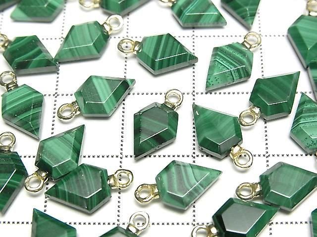Malachit Pfeilspitze 9x7mm Charm 2Stk