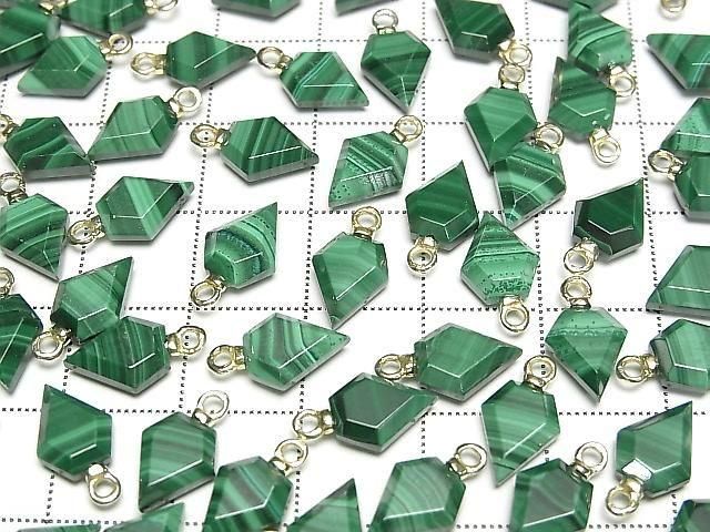 Malachit Pfeilspitze 9x7mm Charm 2Stk