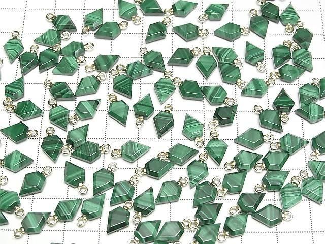 Malachit Pfeilspitze 9x7mm Charm 2Stk