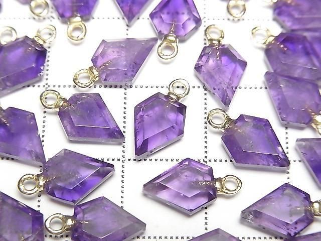 Amethyst Pfeilspitze 9x7mm Charm (2 Stück)