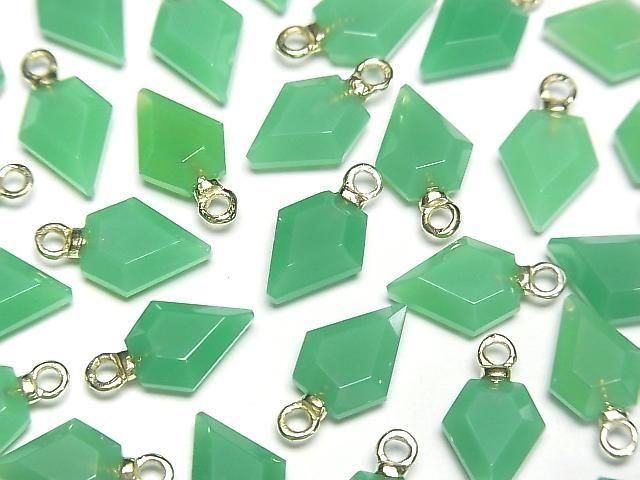 Apfelgrüner Chalcedon Pfeilspitzen Charms 9x7mm (2 Stück)