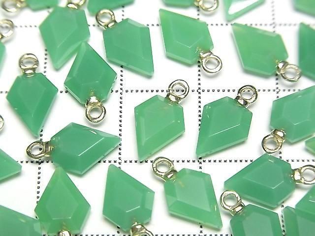 Apfelgrüner Chalcedon Pfeilspitzen Charms 9x7mm (2 Stück)