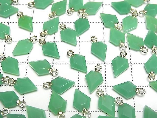 Apfelgrüner Chalcedon Pfeilspitzen Charms 9x7mm (2 Stück)