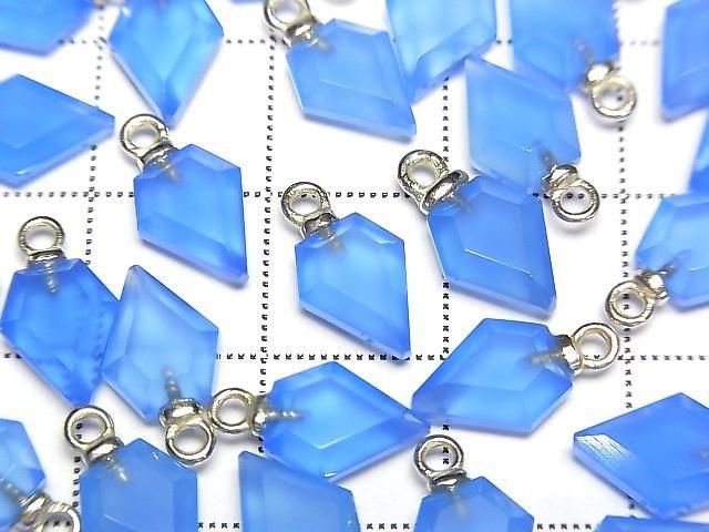 Blauer Chalcedon Pfeilspitze 9x7mm Charm (2 Stück)