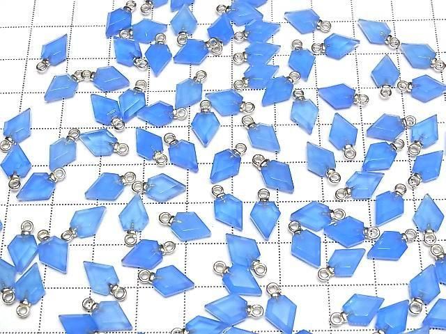 Blauer Chalcedon Pfeilspitze 9x7mm Charm (2 Stück)