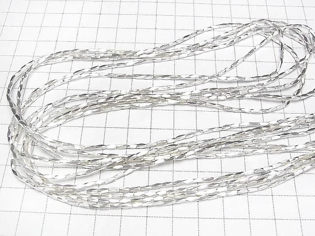 Karen 銀切面管珠 4.5x1.5x1.5mm 白銀 1/4 或 1 串 (約 27 英寸/68 公分)