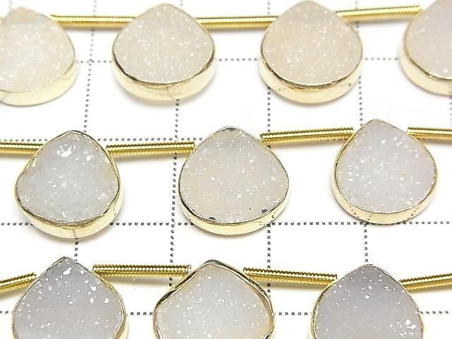 Druzy Achat Fassung Kastanie halb oder 1 Strang Perlen (ca. 6 Zoll/16 cm)