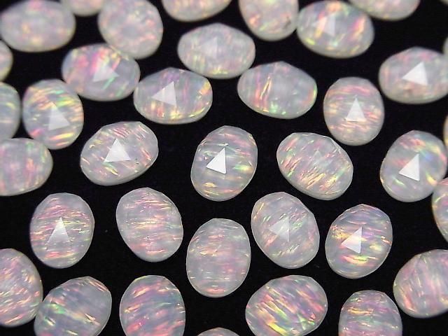 Kyoto Opal x Kristall AAA Oval Rose Cut 8x6mm 2 Stück