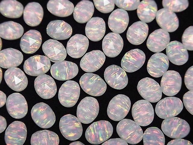 Kyoto Opal x Kristall AAA Oval Rose Cut 8x6mm 2 Stück