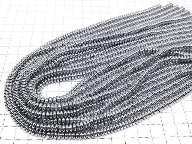 Hämatit Rondelle 6x6x2,5mm Silberbeschichtet 1strang Perlen (ca. 15 Zoll/38 cm)