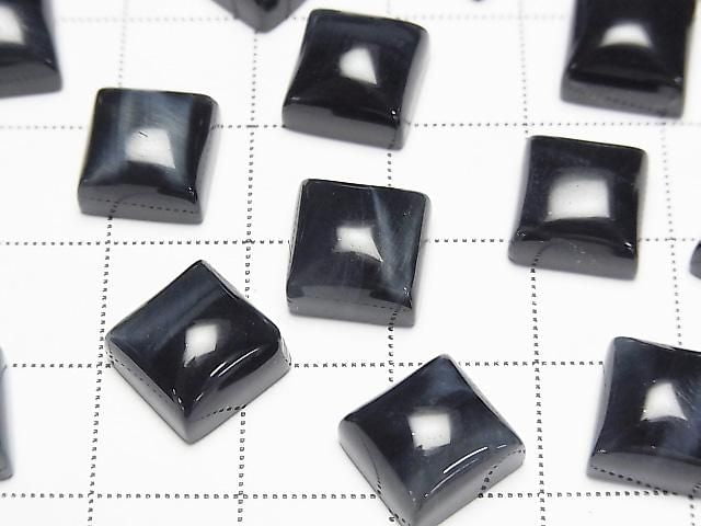 Natürliche Farbe Blau Tigerauge AA++ Quadratischer Cabochon 10x10mm (2 Stück)
