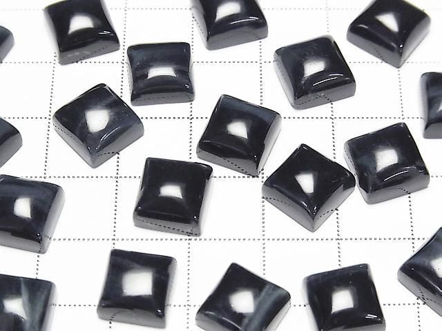 Natürliche Farbe Blau Tigerauge AA++ Quadratischer Cabochon 10x10mm (2 Stück)