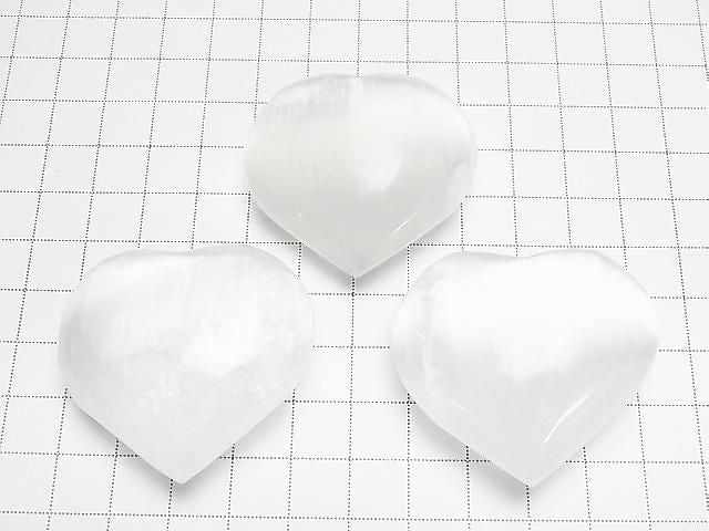 Selenit (Gips) Ungebohrtes Herz 39-43mm 1 Stück