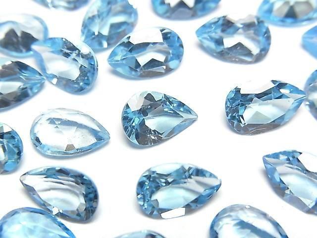 Hochwertiger Schweizer Blauer Topas AAA Lose Stein Birnenform Facettiert 9x6mm 2 Stück