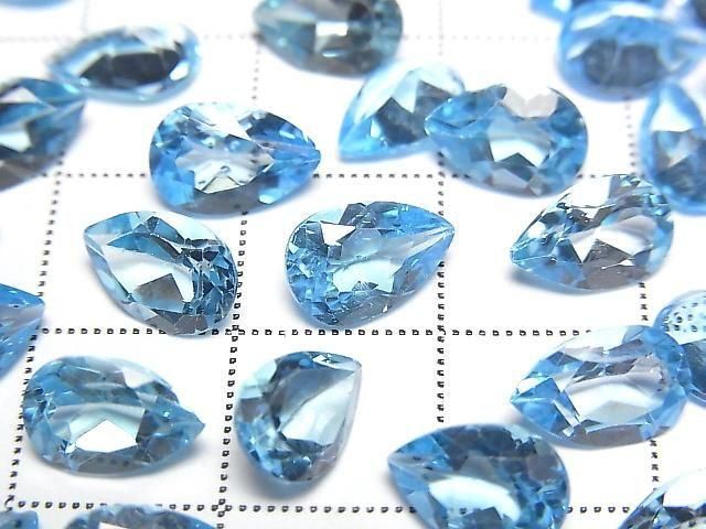 Hochwertiger Schweizer Blauer Topas AAA Lose Stein Birnenform Facettiert 9x6mm 2 Stück