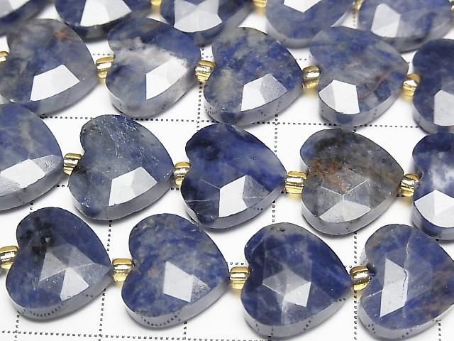 Hochwertig! Sodalith AA++ Vertikales Loch Herz geschnitten 13x14mm halb oder 1strang Perlen (ca. 15 Zoll/36 cm)