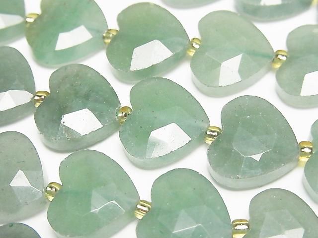 Hochwertig! Grüner Aventurin Vertikales Loch Herz geschnitten 13x14mm halb oder 1strang Perlen (ca. 15 Zoll/36 cm)