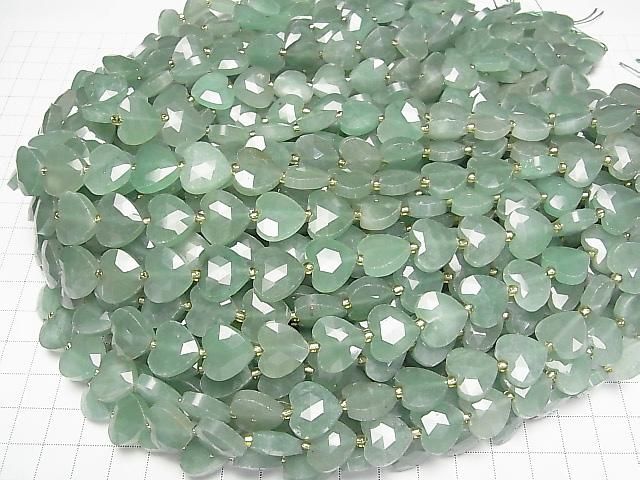 Hochwertig! Grüner Aventurin Vertikales Loch Herz geschnitten 13x14mm halb oder 1strang Perlen (ca. 15 Zoll/36 cm)