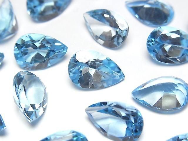 Hochwertiger Schweizer Blauer Topas AAA Lose Stein Birnenform Facettiert 12x8mm 1 Stück