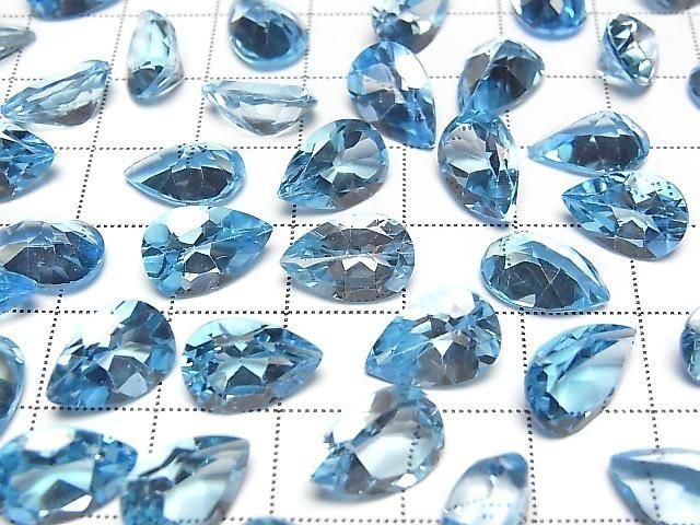 Hochwertiger Schweizer Blauer Topas AAA Lose Stein Birnenform Facettiert 12x8mm 1 Stück