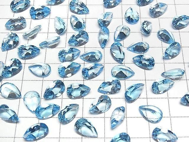 Hochwertiger Schweizer Blauer Topas AAA Lose Stein Birnenform Facettiert 12x8mm 1 Stück