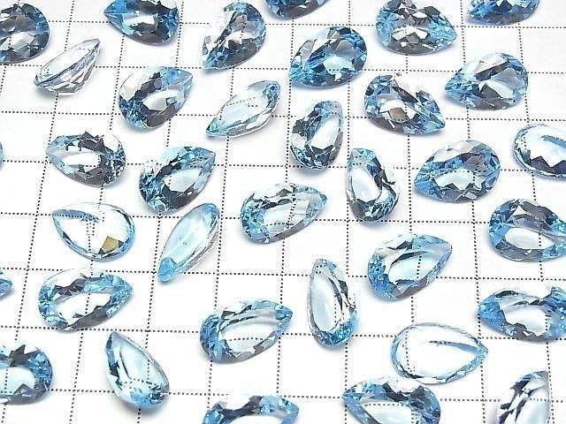 Hochwertiger Schweizer Blauer Topas AAA Lose Stein Birnenform Facettiert 15x10mm 1Stück