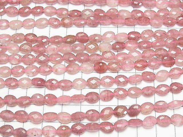 Hochwertig! Rosa Epidot AA Facettiert Oval 8x6mm 1Strang Perlen (ca. 15 Zoll/36 cm)