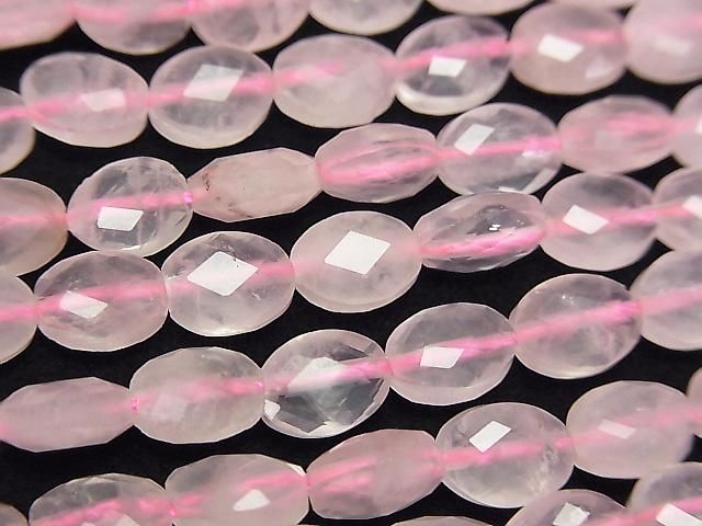 Hochwertig! Rosenquarz AA++ Facettiert Oval 8x6mm 1Strang Perlen (ca. 15 Zoll/36 cm)