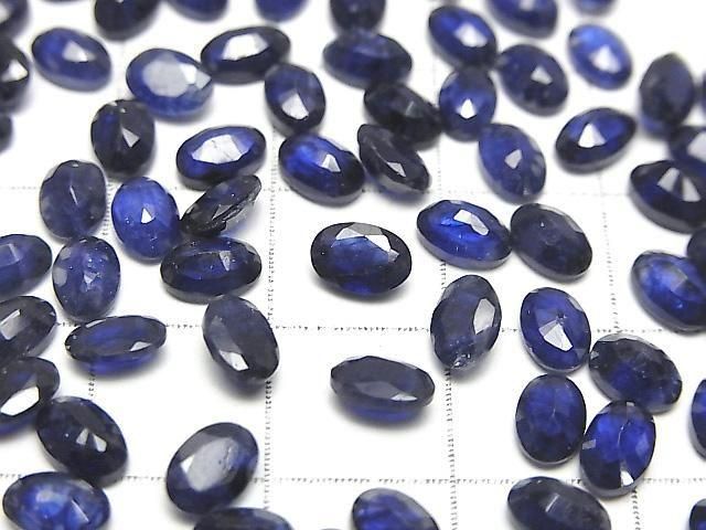 Hochwertiger blauer Saphir AAA lose Steine oval facettiert 6x4mm 5Stück