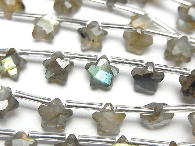 Labradorit AA++ facettierter Stern 6x6mm 1Strang Perlen (8Stück)