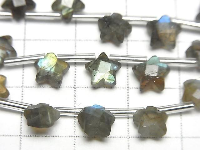 Labradorit AA++ facettierter Stern 6x6mm 1Strang Perlen (8Stück)
