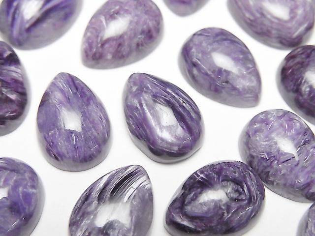 Charoit AAA- Tropfenform Cabochon 14x10mm 2Stück