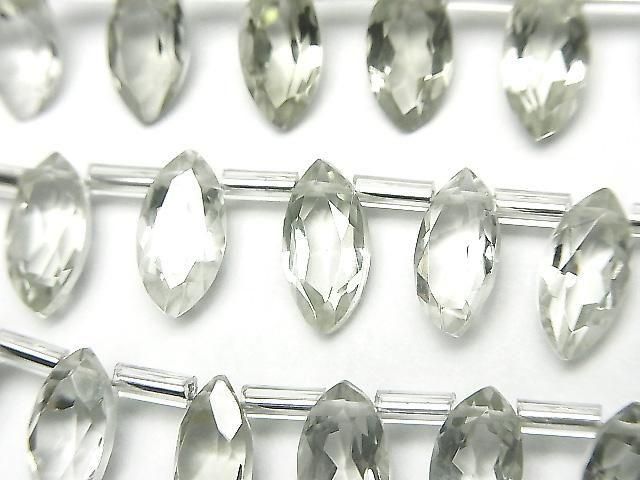 Hochwertiger grüner Amethyst AAA Marquise facettiert 10x5mm halb oder 1 Strang (18Stück)