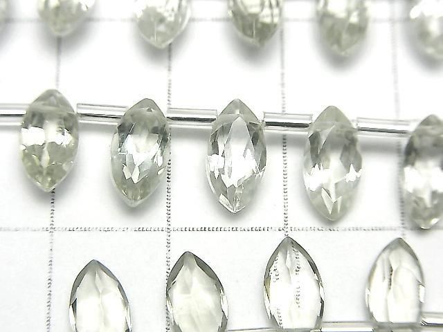 Hochwertiger grüner Amethyst AAA Marquise facettiert 10x5mm halb oder 1 Strang (18Stück)