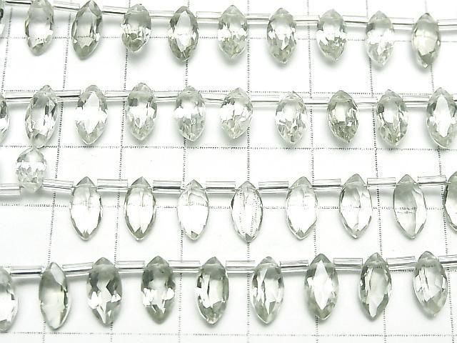 Hochwertiger grüner Amethyst AAA Marquise facettiert 10x5mm halb oder 1 Strang (18Stück)
