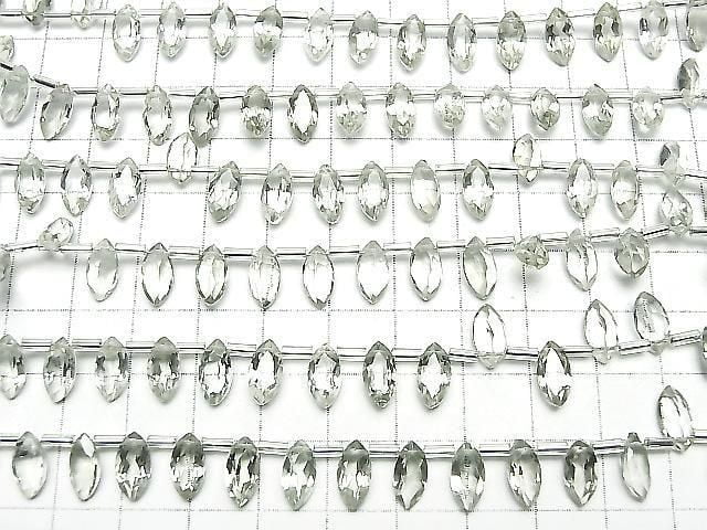 Hochwertiger grüner Amethyst AAA Marquise facettiert 10x5mm halb oder 1 Strang (18Stück)