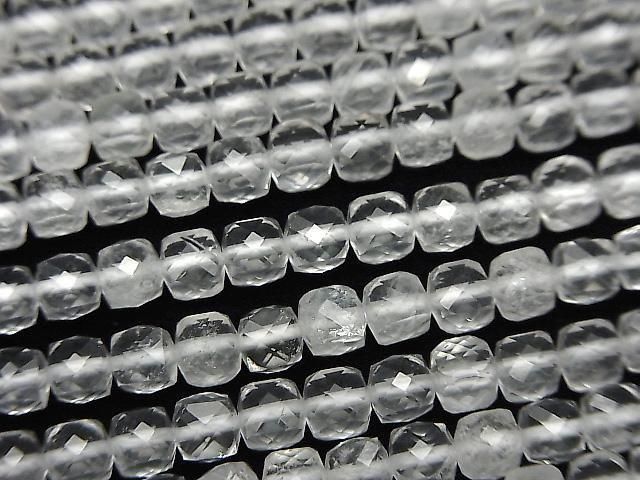 Hochwertig! Kristall AA++ Würfelform 4x4x4mm halb oder 1Strang Perlen (ca. 15 Zoll/37 cm)